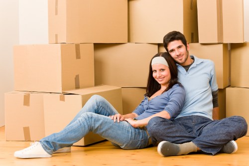 Careful loading of furniture into a removal van in Brompton