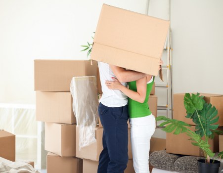 Removal team loading furniture and boxes for a Brompton relocation